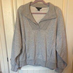 Rae Mode Heather Gray Half-Zip Sweater
